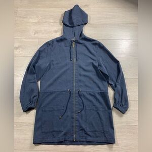 St. John Sport Marie Gray Blue Hooded Lightweight Jacket